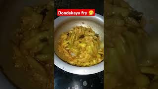 Dondakaya fry 😋cookingchannel pleasesubscribemychannel 😍😍 [upl. by Anaeli]