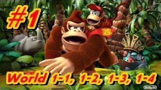 Lets Play Donkey Kong Country Returns 100  Part 1 World 11 12 13 14 [upl. by Odey664]