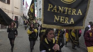 Pantera aranceri prima della battaglia delle arance  Carnevale Ivrea 2017 [upl. by Enneire601]