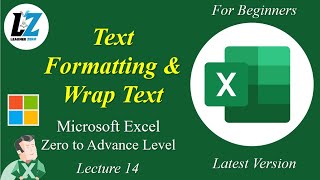 14 MS Excel  Text Formatting and Wrap Text  Excel Zero to Advance excel learning teacher [upl. by Noired]