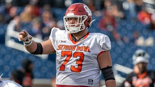 OL Andrew Raym Highlights  Senior Bowl  Oklahoma Sooners [upl. by Fessuoy]