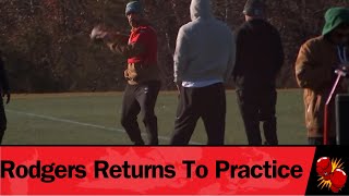 Aaron Rodgers makes his return to the Jets practice field Will he return this year [upl. by Jahdai]