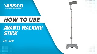 How to Assemble and Use a Vissco Avanti L Shape Quadripod Walking Stick [upl. by Aspia442]