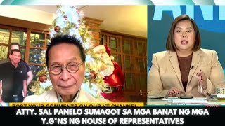 ATTY SAL PANELO SUMAGOT SA MGA BANAT NG MGAYGNS NG HOUSE OF REPRESENTATIVES [upl. by Acus]