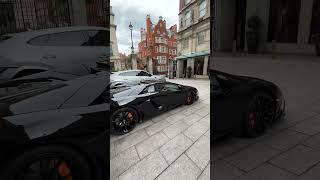 Powerful Black Lamborghini Parked at Grosvenor House Hotel Mayfair [upl. by Heman448]