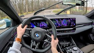 2024 BMW 530i xDrive  POV Rainy Day Drive Binaural Audio [upl. by Olimac495]