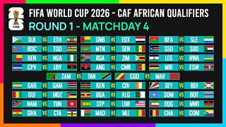 Round 1 Matchday 4 Schedule  FIFA World Cup 2026 CAF African Qualifiers [upl. by Pigeon]