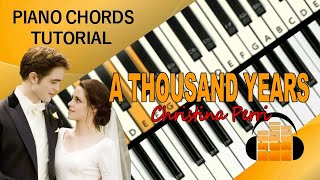 A Thousand Years  Christina Perri  Piano Chords Tutorial [upl. by Atinehc]