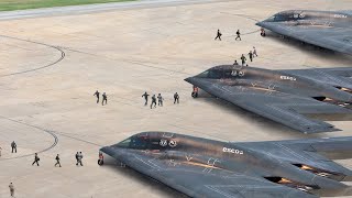 US Pilots Rush for Their Massive Stealth Bombers and Takeoff at Full Throttle [upl. by Walcoff]