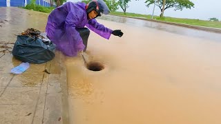 Draining a Flooded Street With Big Whirlpool While a Heavy Rain [upl. by Ecaroh]