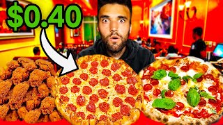 WORLD’S CHEAPEST Vs MOST EXPENSIVE PIZZA  040 vs 100000 MrBeast Record Broken [upl. by Olnee]