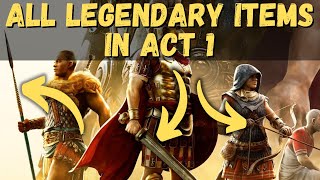 All Legendary Items in Act 1  Expeditions Rome Unique Item Guide [upl. by Eiznyl273]