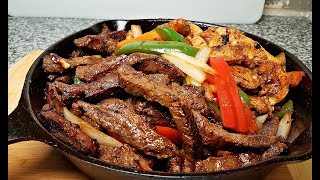 Easy Beef Fajitas Recipe  Stove Top Beef and Chicken Fajitas [upl. by Licha]