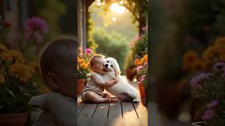 Pure bond ❣️🥰🫶 ytshorts cutebaby viralvideo love babyvideos trendingshorts dogshorts doglove [upl. by Heringer]