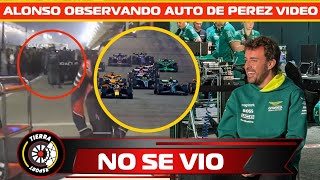 ¡SE FILTRO VIDEO DEL MOMENTO EXACTO EN QUE ALONSO DETALLA EL AUTO DE SERGIO CHECO PÉREZ GP BAHREIN [upl. by Meesaw]