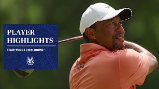 Tiger Woods  Round 1 Highlights  2024 PGA Championship [upl. by Aikym]