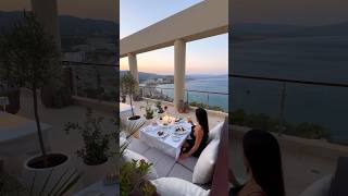 Romantic dinner at Lindos Blu Hotel😻 greece lindosblu hotel shorts [upl. by Cointon]