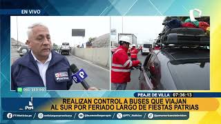 Control de buses por Fiestas Patrias intervienen a informales y miden exceso de velocidad [upl. by Eelarat892]