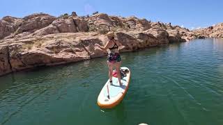 Summer paddle boarding on Clear Creek Winslow AZ [upl. by Anir378]