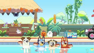 Bluey Rustys Halloween Pool Party [upl. by Esoryram]