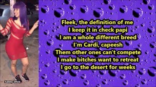 Cardi B  On Fleek Lyrics [upl. by Nama]