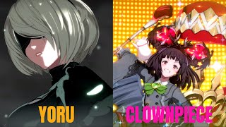 GBVSR High Level Gameplay Yoru 2B VS Clownpiece Vikala [upl. by Suoicerpal]