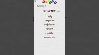 Synonyms of ANSWER arcbrainsparks englishvocabulary english [upl. by Esital]