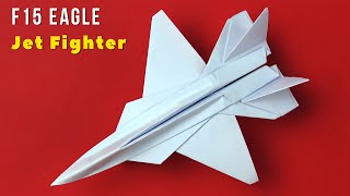 F15 Eagle Jet Fighter Paper airplane tutorial Paper plane that FLIES [upl. by Acinorrev135]