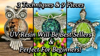 640 UV Resin Jewelry For Beginners  Can Be A Best Seller  Super Simple Techniques [upl. by Arocal501]