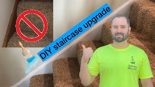 How to paint trim on your stairs by carpeted treads [upl. by Moyra]