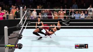 WWE 2K16  Sasha Banks with Tamina vs Alicia Fox with Brie Bella [upl. by Nonnel]