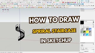 How to draw spiral staircase in sketchup [upl. by Coh]