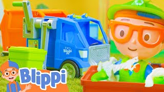 BLIPPI TOY MUSIC VIDEO  Blippi Garbage Truck Song  Vehicle Songs for Kids [upl. by Falito]