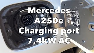 MercedesBenz A250e Charging socket port 74kW [upl. by Alad894]