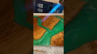 Epoksi teps kaplama Epoxy tray wood woodworking wooden woodwork woodturning woodcraft epoxy [upl. by Paten]