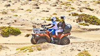 Quad biking in Sal Cape Verde Africa for our 1st anniversary morning  Africa trip [upl. by Ellinehc]