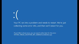 Restauração do Windows 10 Erro  System thread exception not handled nvlddmkmsys [upl. by Nnalatsyrc]