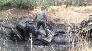 Polaris Honda Yamaha in deep mud [upl. by Keare]