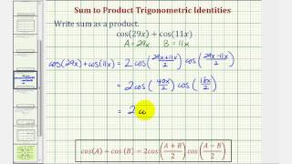 Ex Sum to Product Trigonometric Identity Involving Cosine [upl. by Nimajeb]