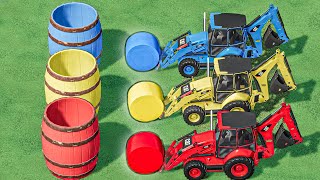 Loaders Of Colors  SILAGE BALE On Parkour With CAT BACKHOE LOADER  Farming Simulator 22 [upl. by Lustig]