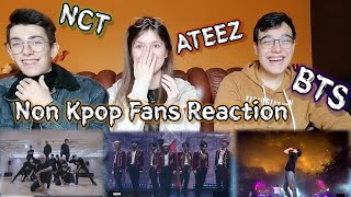 Non Kpop Fans React to Kpop Dance Practice and Live Performances NCT ATEEZ BTS [upl. by Anaujd52]