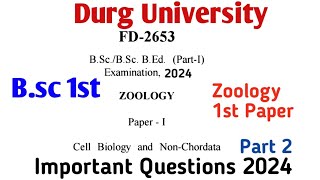 Bsc 1st Year Zoology 1st Paper  Bsc 1st year Important Question Zoology 1st  Durg University 2024 [upl. by Braunstein588]