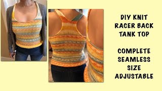 DIY KNIT TANK TOP WITH RACER BACK [upl. by Eural766]