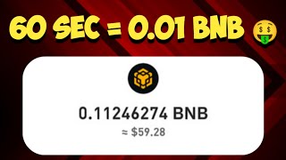 Free bnb Mining Website 0001 Every Seconds No Deposit [upl. by Kenimod]