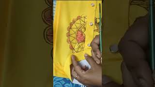 Hand print panjabi।Febric work। shortsfeed [upl. by Ellennoj]