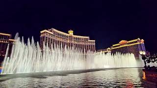 Bellagio Fountain Show at Night  Las Vegas Spectacular [upl. by Euqram766]