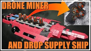 SPACE ENGINEERS The Honeybadger  mining drone carrier and drop supply ship [upl. by Aihsik]