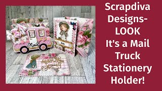 Scrapdiva DesignsLOOK its a Mail Truck Stationery Holder [upl. by Dubenko]