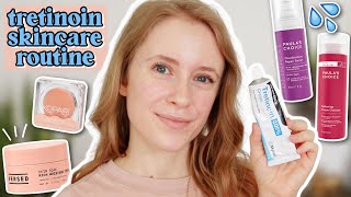 Skincare Routine Using TRETINOIN RetinA  AcneProne DrySensitive Skincare Regimen AM amp PM [upl. by Trimble877]