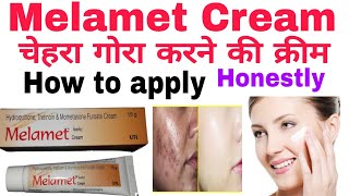 Melamet Cream  Melamet Cream uses in hindi  Hydroquinone Tretinoin Mometasone Furoate Cream [upl. by Calva754]